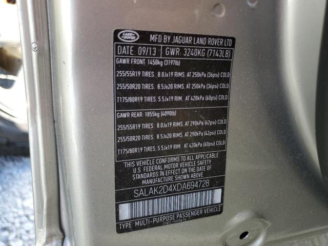 Photo 12 VIN: SALAK2D4XDA694728 - LAND ROVER LR4 HSE LU 