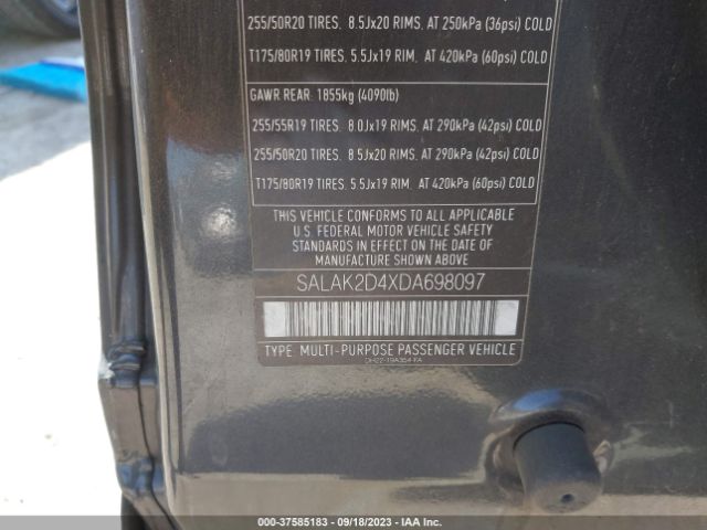 Photo 8 VIN: SALAK2D4XDA698097 - LAND ROVER LR4 