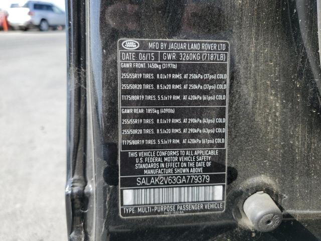 Photo 12 VIN: SALAK2V63GA779379 - LAND ROVER LR4 HSE LU 