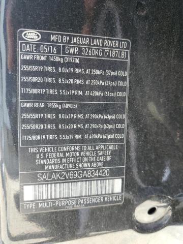 Photo 12 VIN: SALAK2V69GA834420 - LAND ROVER LR4 HSE LU 