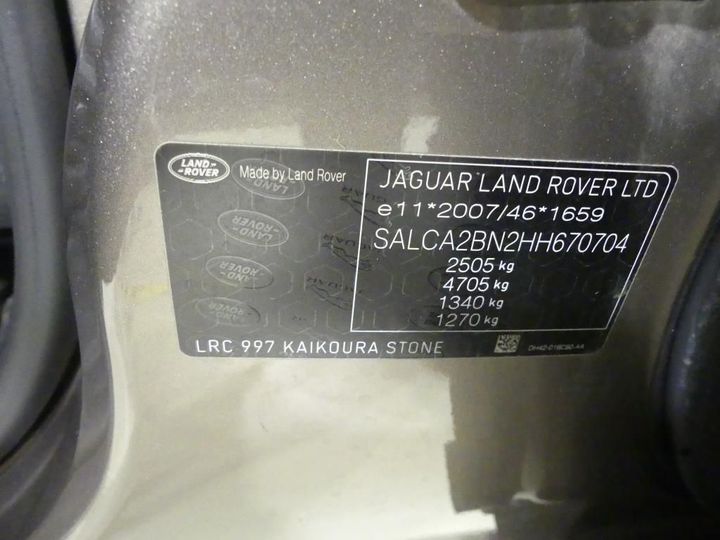 Photo 8 VIN: SALCA2BN2HH670704 - LAND ROVER DISCOVERY SPORT 