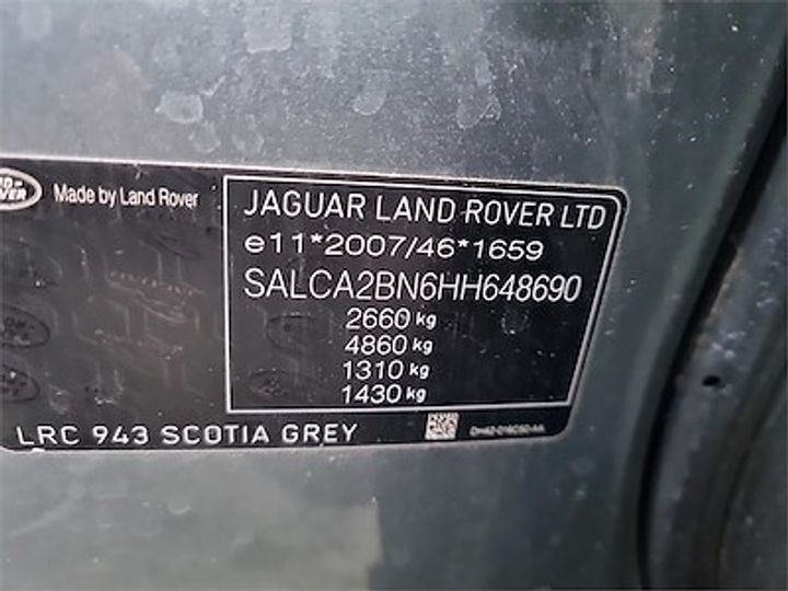 Photo 11 VIN: SALCA2BN6HH648690 - LAND ROVER DISCOVERY SPORT DIESEL 