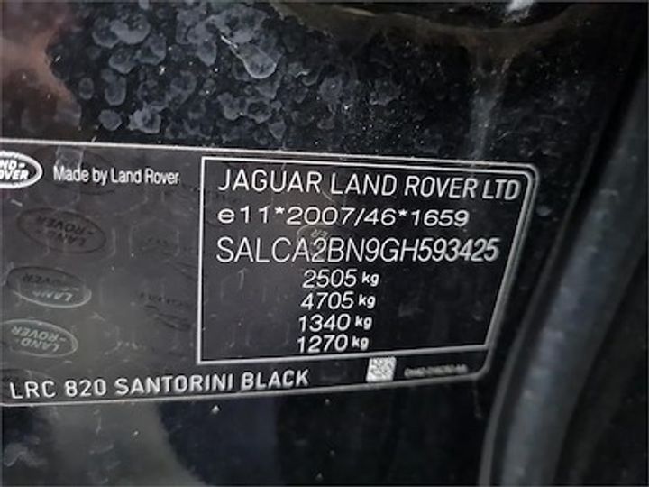 Photo 11 VIN: SALCA2BN9GH593425 - LAND ROVER DISCOVERY SPORT DIESEL 