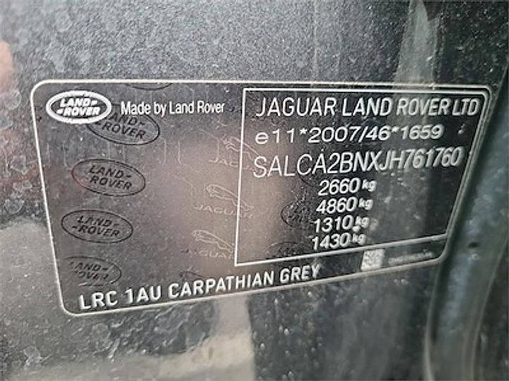 Photo 11 VIN: SALCA2BNXJH761760 - LAND ROVER DISCOVERY SPORT DIESEL 