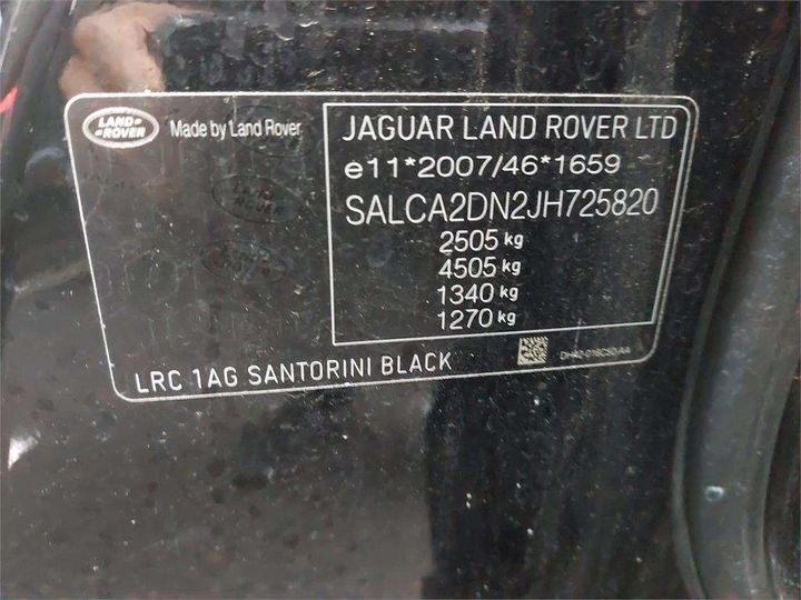 Photo 8 VIN: SALCA2DN2JH725820 - LAND ROVER DISCOVERY SPORT 