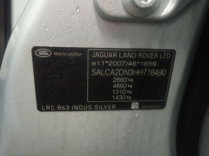 Photo 9 VIN: SALCA2DN3HH716490 - LAND ROVER DISCOVERY SPORT 