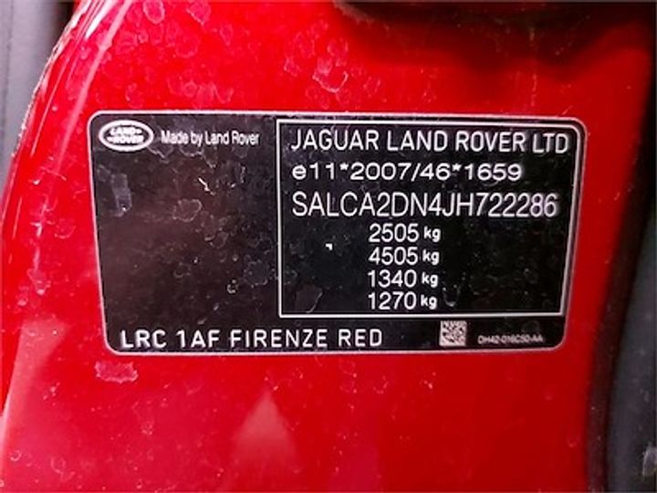 Photo 11 VIN: SALCA2DN4JH722286 - LAND ROVER DISCOVERY SPORT DIESEL 