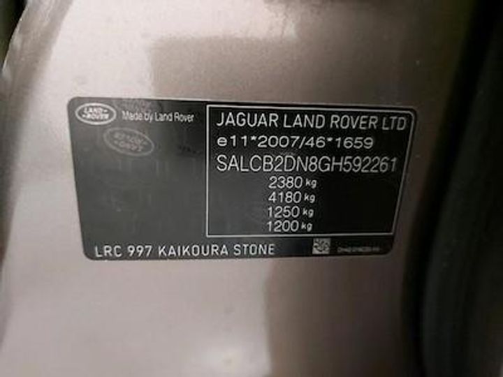 Photo 12 VIN: SALCB2DN8GH592261 - LAND ROVER DISCOVERY SPORT DIESEL 