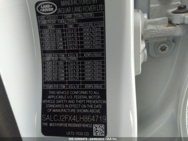 Photo 8 VIN: SALCJ2FX4LH864719 - LAND ROVER DISCOVERY SPORT 