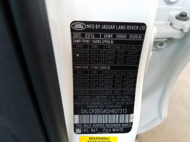 Photo 9 VIN: SALCP2BG4GH607313 - LAND ROVER DISCOVERY 