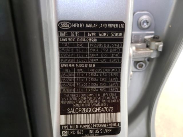 Photo 9 VIN: SALCR2BG0GH547072 - LAND ROVER DISCOVERY 