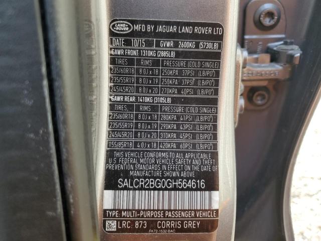 Photo 12 VIN: SALCR2BG0GH564616 - LAND ROVER DISCOVERY 