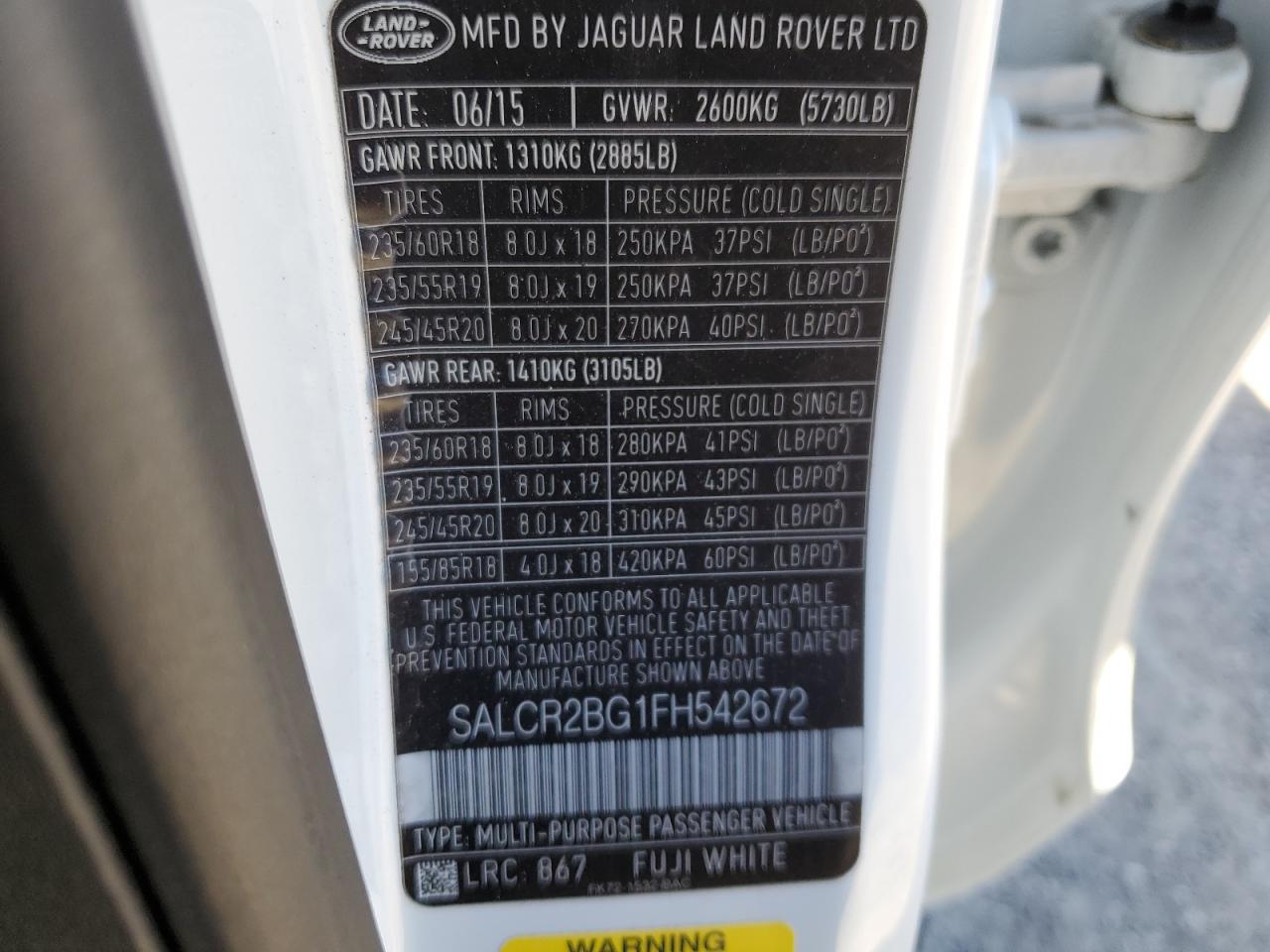 Photo 11 VIN: SALCR2BG1FH542672 - LAND ROVER DISCOVERY 