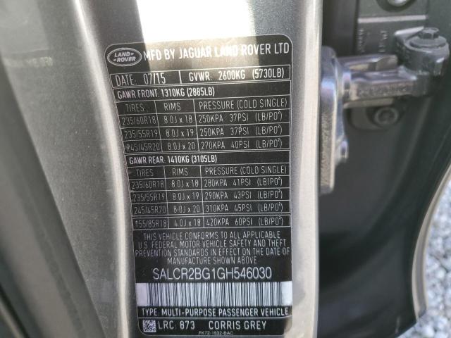 Photo 11 VIN: SALCR2BG1GH546030 - LAND ROVER DISCOVERY 