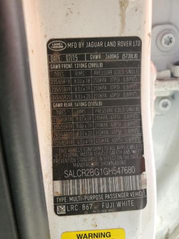 Photo 12 VIN: SALCR2BG1GH547680 - LAND ROVER DISCOVERY 