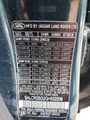 Photo 12 VIN: SALCR2BG2GH552208 - LAND ROVER DISCOVERY 