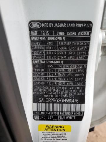 Photo 12 VIN: SALCR2BG2GH580476 - LAND ROVER DISCOVERY 