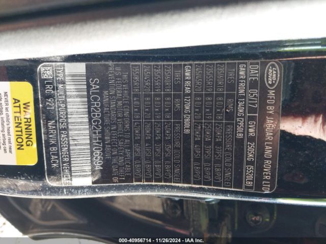 Photo 8 VIN: SALCR2BG2HH706594 - LAND ROVER DISCOVERY SPORT 