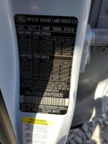 Photo 12 VIN: SALCR2BG5HH700630 - LAND ROVER DISCOVERY 