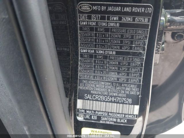 Photo 8 VIN: SALCR2BG5HH707528 - LAND ROVER DISCOVERY SPORT 