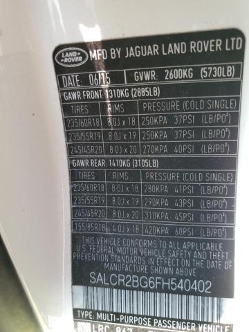 Photo 11 VIN: SALCR2BG6FH540402 - LAND ROVER DISCOVERY 