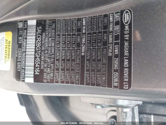 Photo 8 VIN: SALCR2BG7GH554164 - LAND ROVER DISCOVERY SPORT 