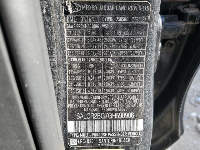 Photo 12 VIN: SALCR2BG7GH590906 - LAND ROVER DISCOVERY 