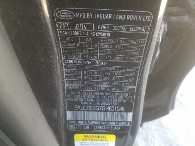 Photo 9 VIN: SALCR2BG7GH601046 - LAND ROVER DISCOVERY 