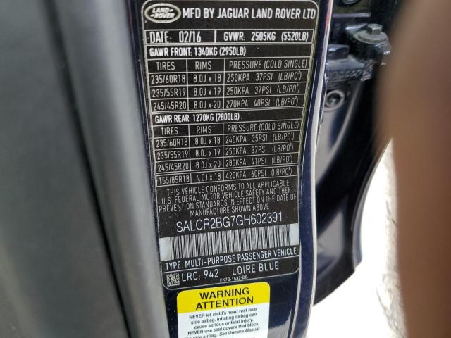 Photo 13 VIN: SALCR2BG7GH602391 - LAND ROVER DISCOVERY 