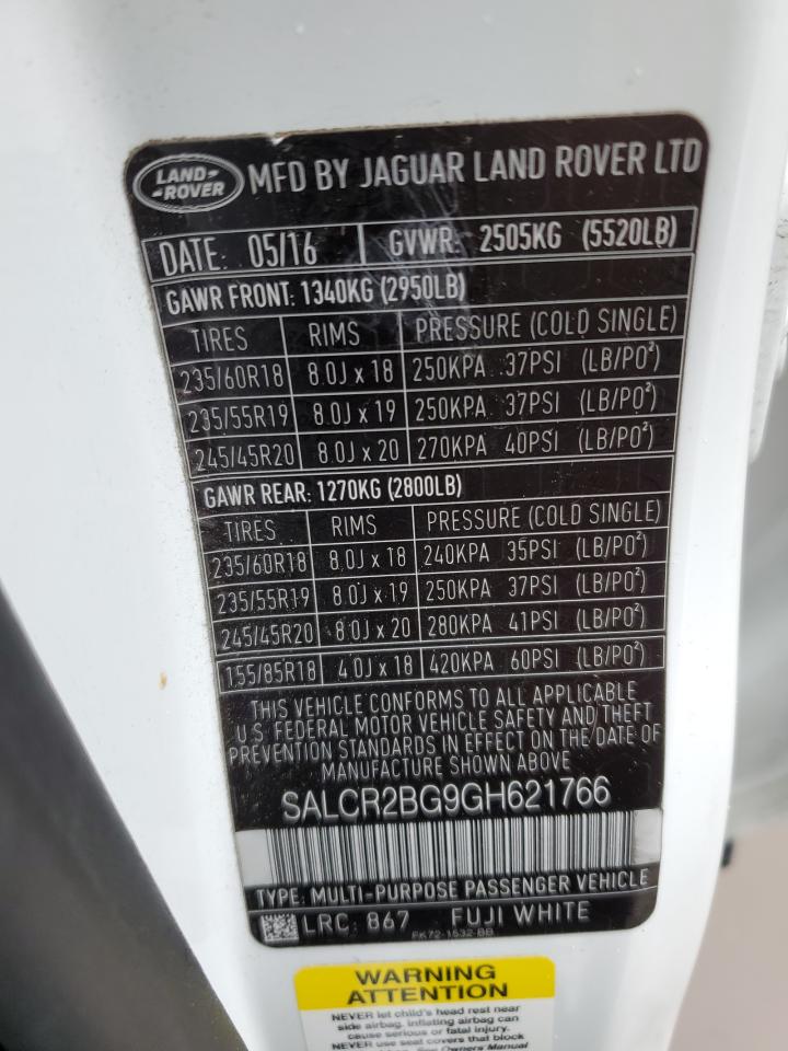 Photo 11 VIN: SALCR2BG9GH621766 - LAND ROVER DISCOVERY 