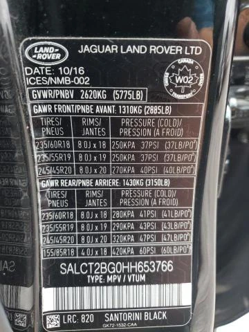 Photo 12 VIN: SALCT2BG0HH653766 - LAND-ROVER DISCOVERY 