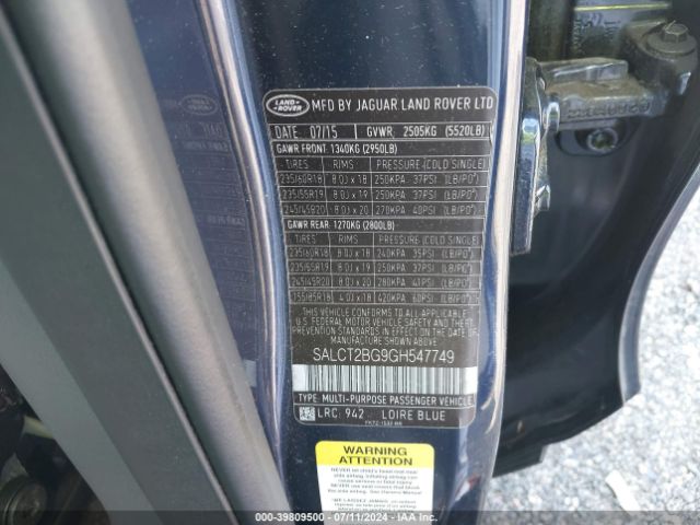 Photo 8 VIN: SALCT2BG9GH547749 - LAND ROVER DISCOVERY SPORT 