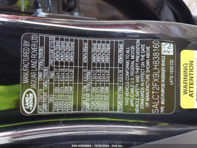 Photo 8 VIN: SALCT2FX9LH838160 - LAND ROVER DISCOVERY SPORT 