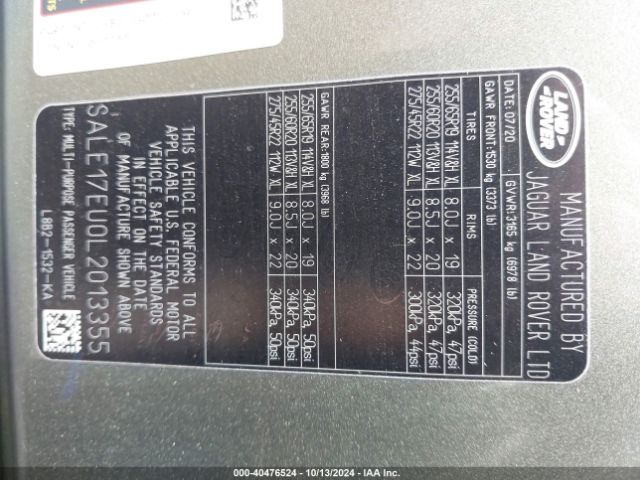 Photo 8 VIN: SALE17EU0L2013355 - LAND-ROVER DEFENDER 