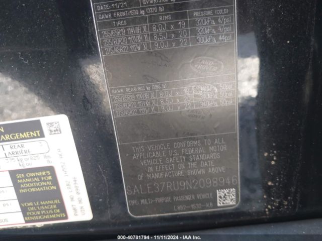 Photo 8 VIN: SALE37RU9N2098946 - LAND ROVER DEFENDER 