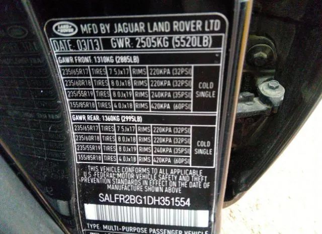 Photo 8 VIN: SALFR2BG1DH351554 - LAND ROVER LR2 