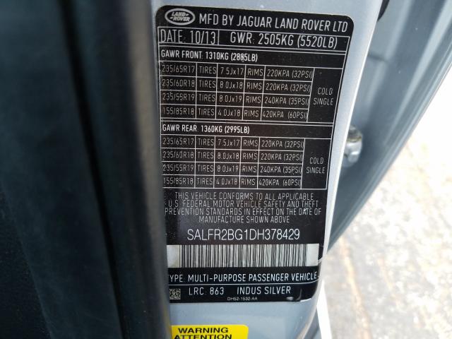 Photo 9 VIN: SALFR2BG1DH378429 - LAND ROVER LR2 HSE 