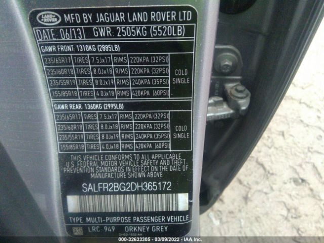 Photo 8 VIN: SALFR2BG2DH365172 - LAND ROVER FREELANDER 