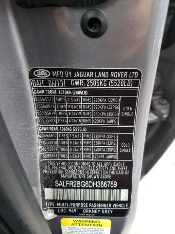 Photo 12 VIN: SALFR2BG6DH366759 - LAND ROVER LR2 HSE 