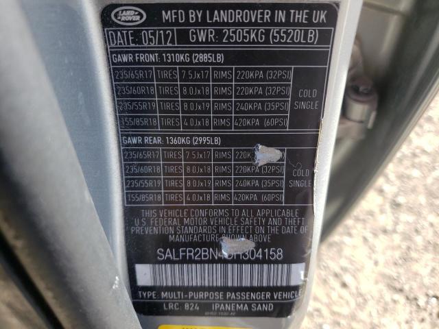 Photo 9 VIN: SALFR2BN4CH304158 - LAND ROVER LR2 HSE 