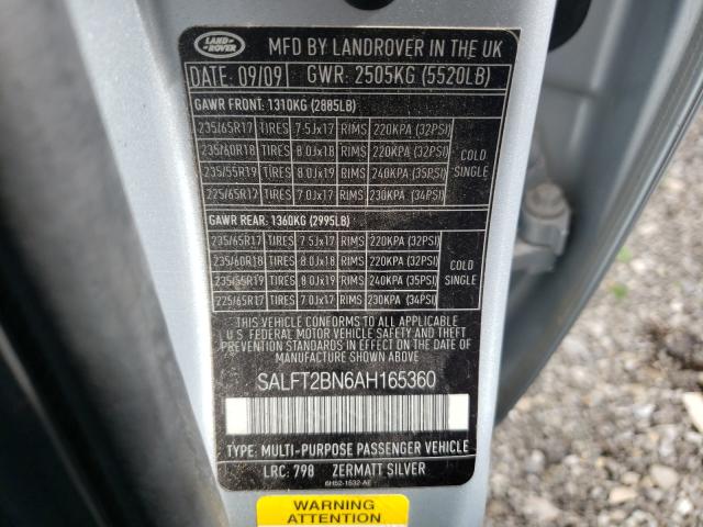 Photo 9 VIN: SALFT2BN6AH165360 - LAND ROVER LR2 HSE TE 