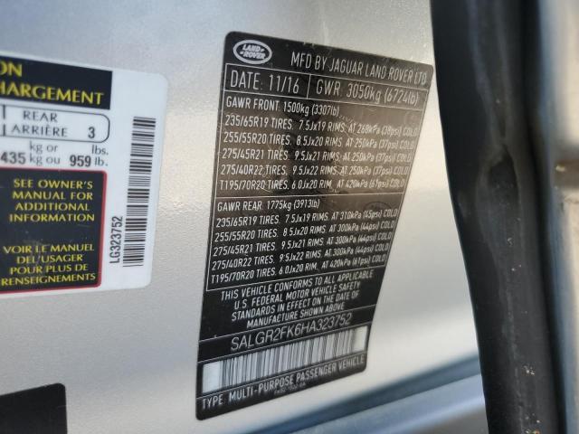 Photo 12 VIN: SALGR2FK6HA323752 - LAND ROVER RANGE ROVE 