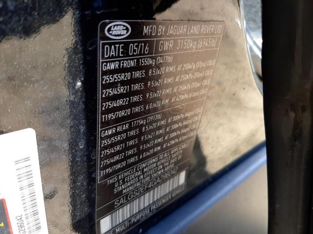 Photo 9 VIN: SALGS2EF4GA296042 - LAND ROVER RANGE ROVE 