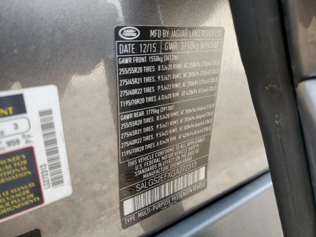 Photo 12 VIN: SALGS2EFXGA272313 - LAND ROVER RANGE ROVE 