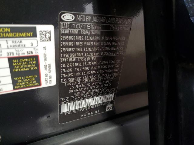 Photo 13 VIN: SALGS2RE6KA529994 - LAND ROVER RANGE ROVE 