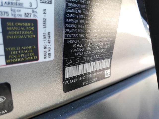 Photo 12 VIN: SALGS2RU0MA431439 - LAND-ROVER RANGE ROVER 