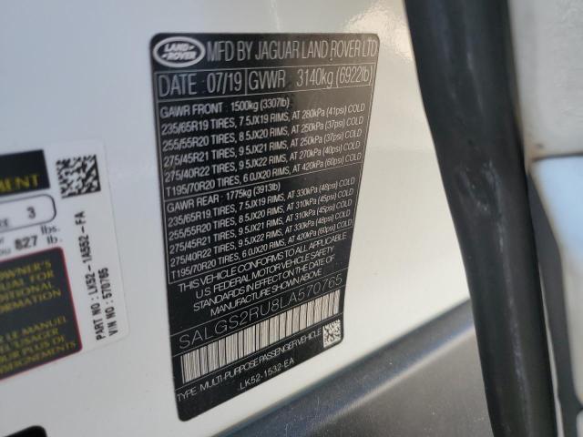 Photo 13 VIN: SALGS2RU8LA570765 - LAND ROVER RANGE ROVE 