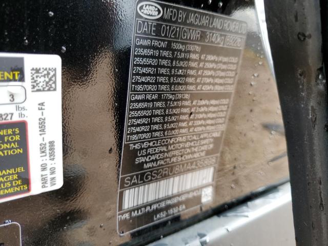 Photo 9 VIN: SALGS2RU8MA435898 - LAND ROVER RANGE ROVE 