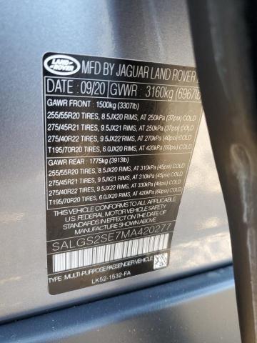 Photo 12 VIN: SALGS2SE7MA420277 - LAND ROVER RANGE ROVE 