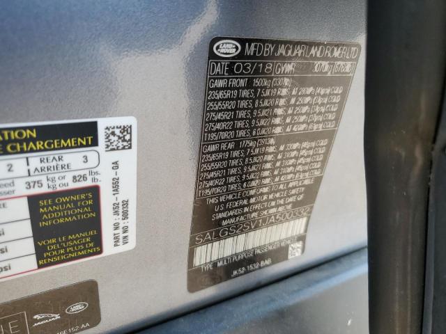 Photo 13 VIN: SALGS2SV1JA500332 - LAND ROVER RANGE ROVE 